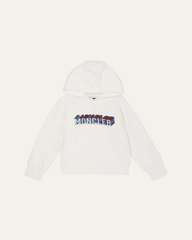 Boy's 3D Logo-Print Cotton Hoodie, Size 4-14